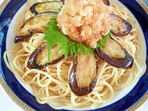 ナスと大根おろしのめんつゆパスタ